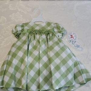 12-18Month Green/white check dress. SWEAT PEA & LILLI. NWT